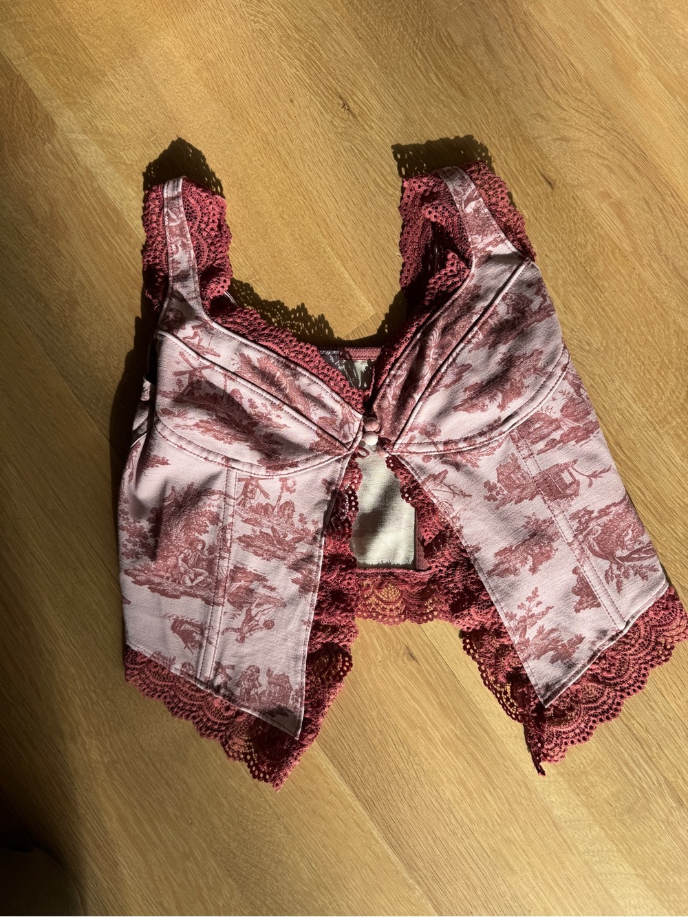 NWOT Urban Outfitters Out From Under Dolce Verano Corset Lace Toile Top